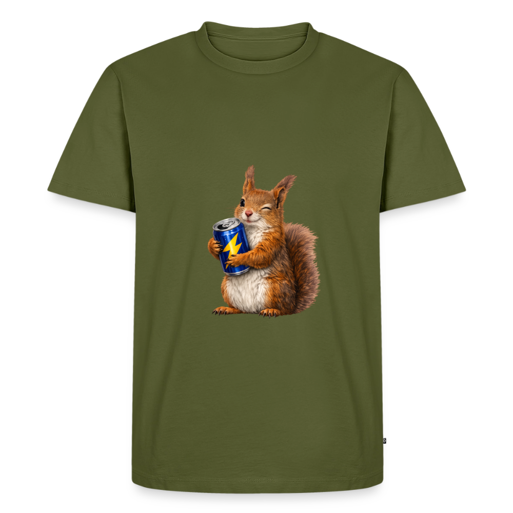 Premium T-Shirt "Energy Hörnchen" - Khaki