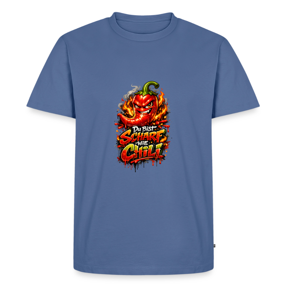 Männer Premium T-Shirt "Scharf wie Chili" - Taubenblau