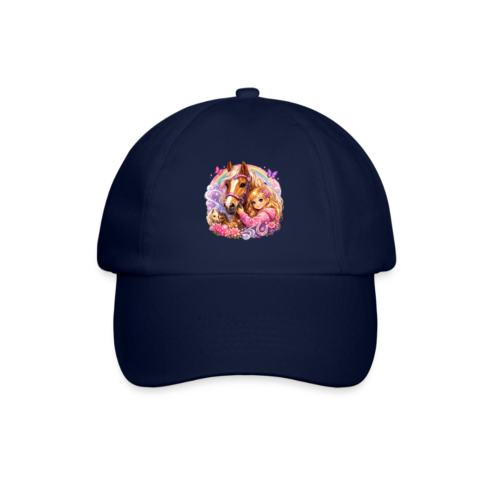 Baseballkappe "Mädchen mit Pferd" - Blau/Blau