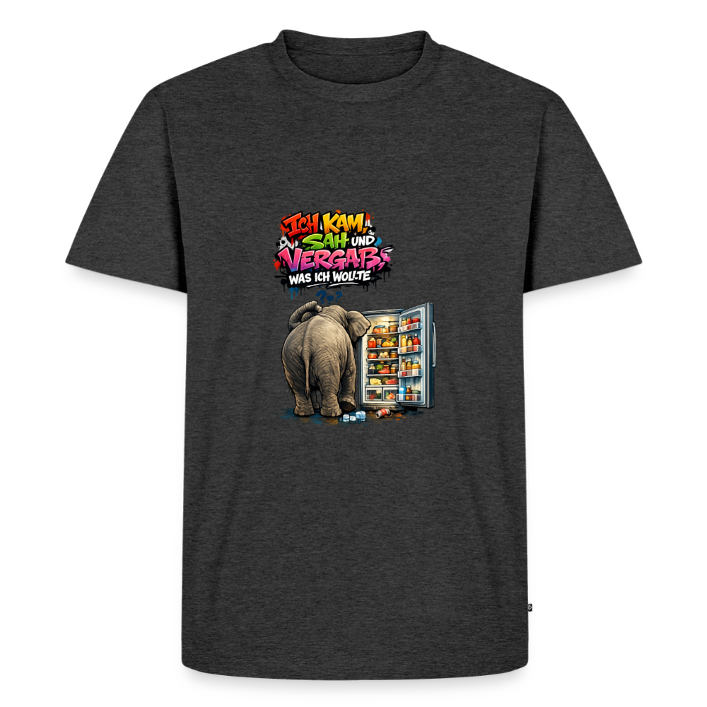 Premium T-Shirt "Ich kam,sah..." - Anthrazit meliert