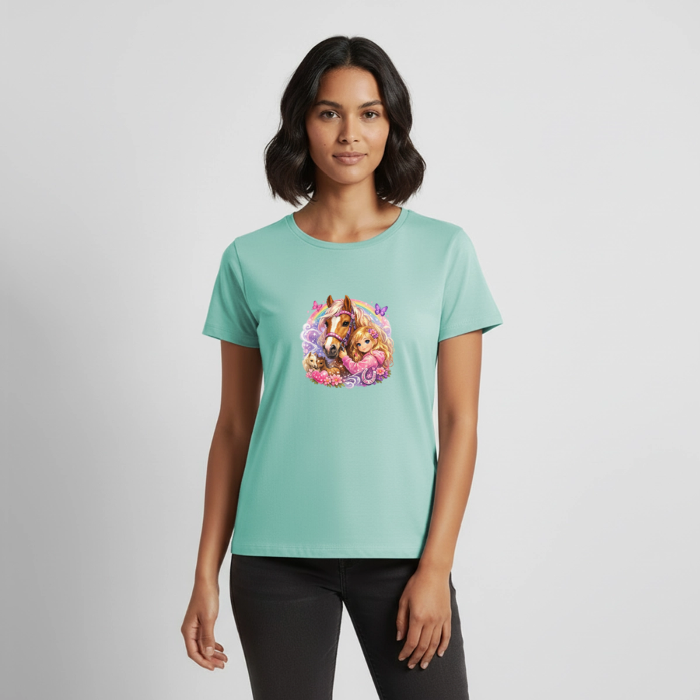 Premium T-Shirt "Pferd" - Mint 