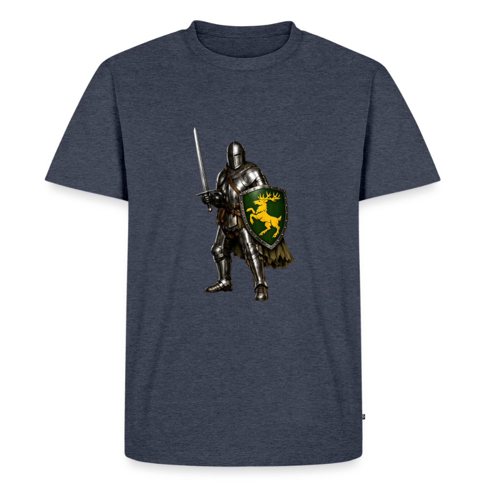Premium T-Shirt "Ritter gelber Hirsch" - Jeansblau 