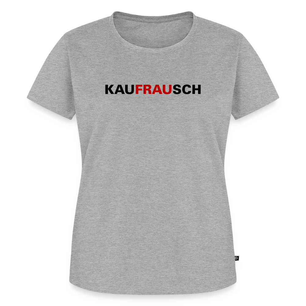 Premium T-Shirt "Kaufrausch" - Grau meliert