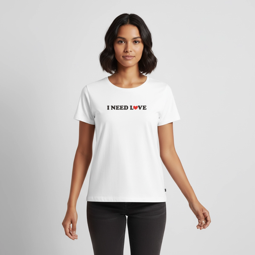 Premium T-Shirt "Need Love" - Weiß