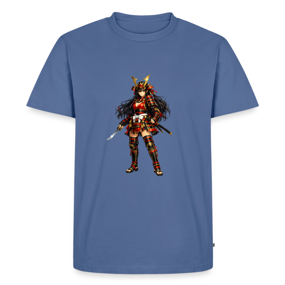 Premium T-Shirt "Samuraj Girl" - Taubenblau