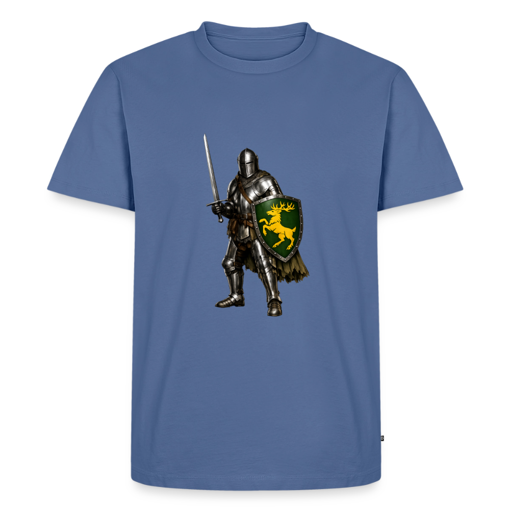 Premium T-Shirt "Ritter gelber Hirsch" - Taubenblau