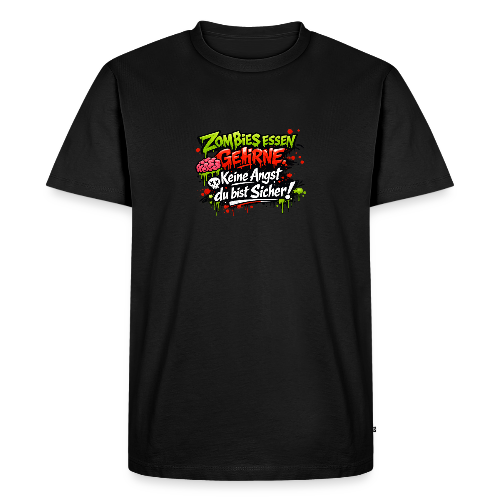 Premium T-Shirt "Zombies essen..." - Schwarz