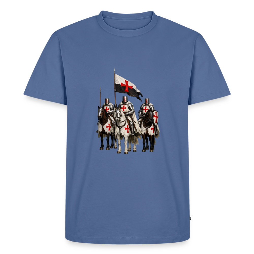 Premium T-Shirt "Ritter zu Pferd II" - Taubenblau