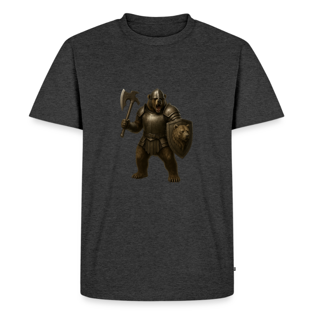 Premium T-Shirt "Grizzly Warrior" - Anthrazit meliert