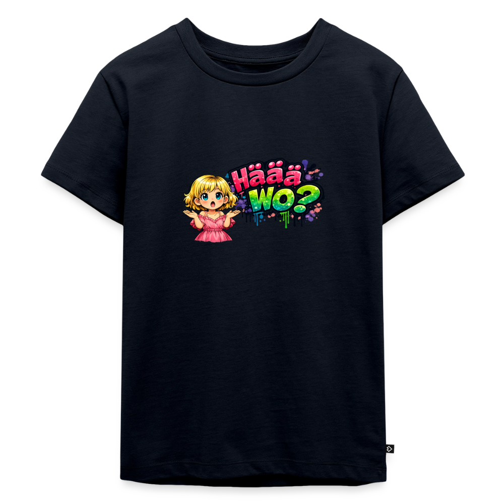 Kinder Premium T-Shirt "Häää Wo" - Navy