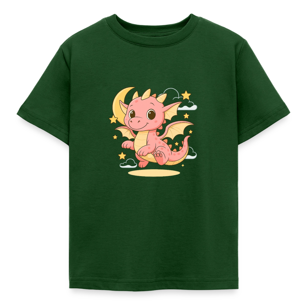 Kinder T-Shirt "Kleiner Drache" - Forstgrün 