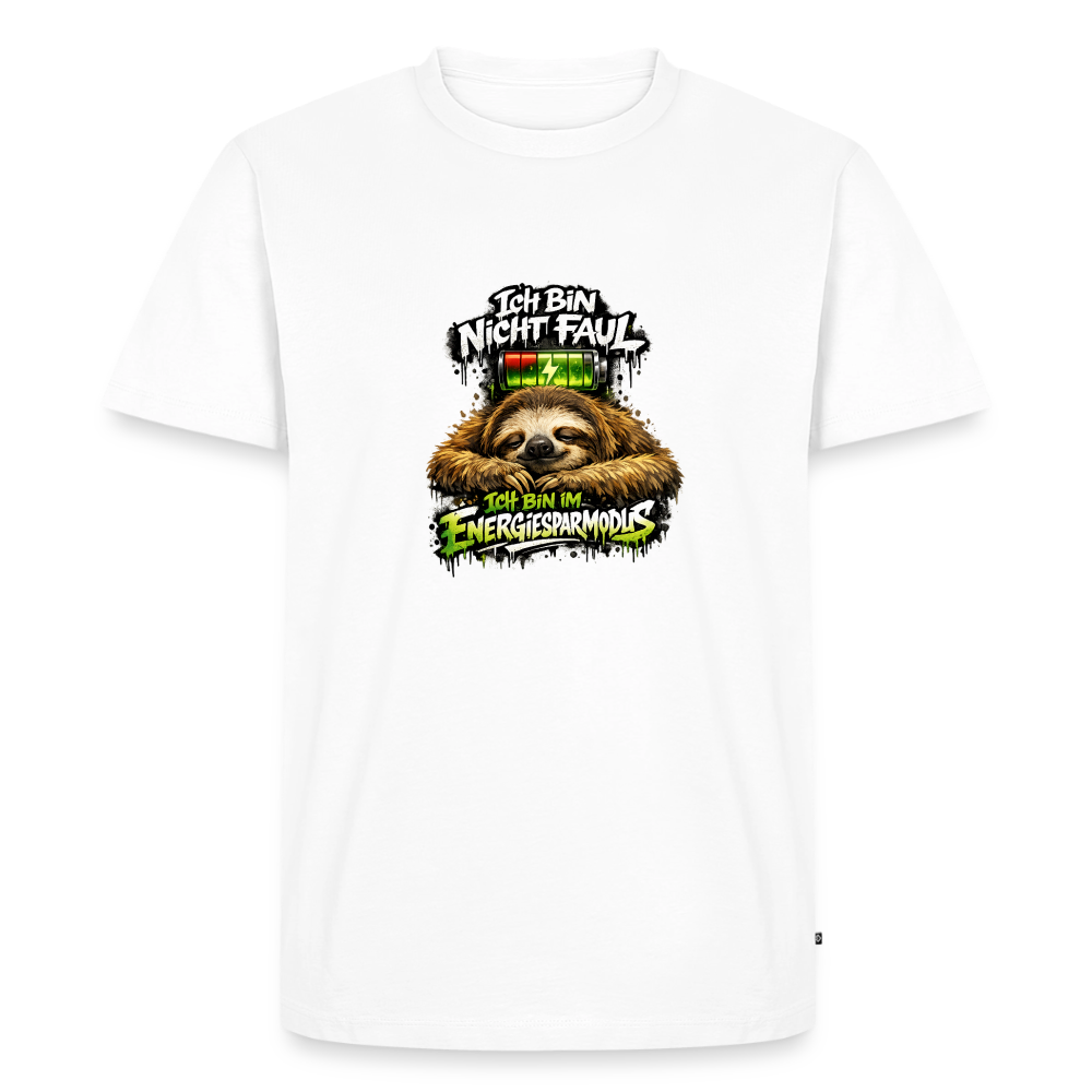Premium T-Shirt "Ich bin nicht Faul" - Weiß