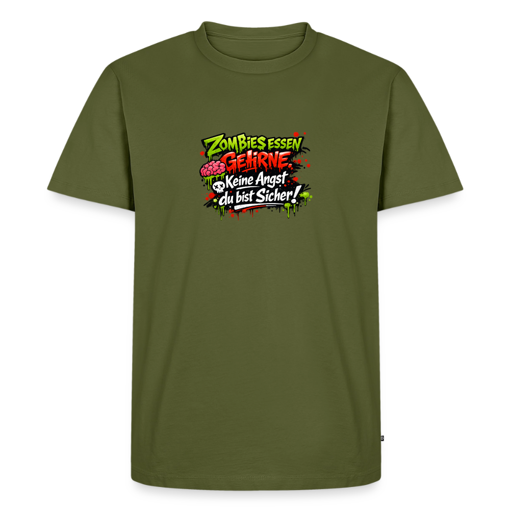 Premium T-Shirt "Zombies essen..." - Khaki