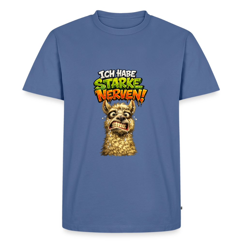 Premium T-Shirt "Starke Nerven" - Taubenblau