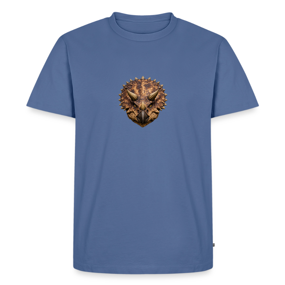 Premium T-Shirt "Triceratops" - Taubenblau