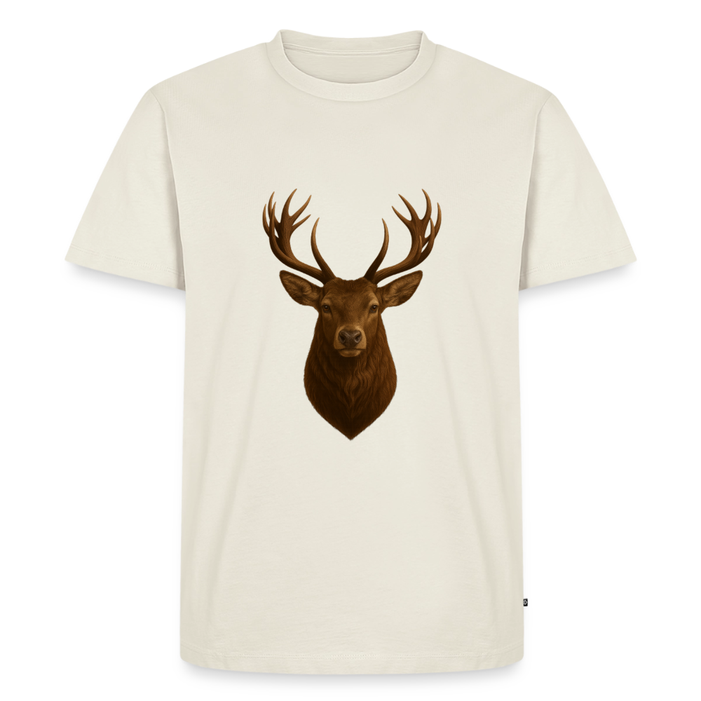 Premium T-Shirt "Hirsch" - Naturweiß