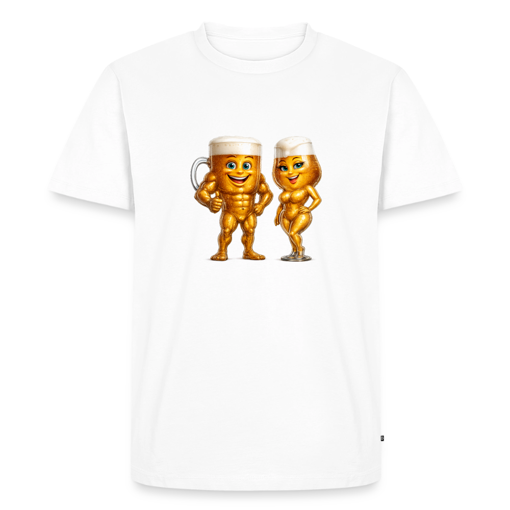Premium T-Shirt "Bierpärchen" - Weiß