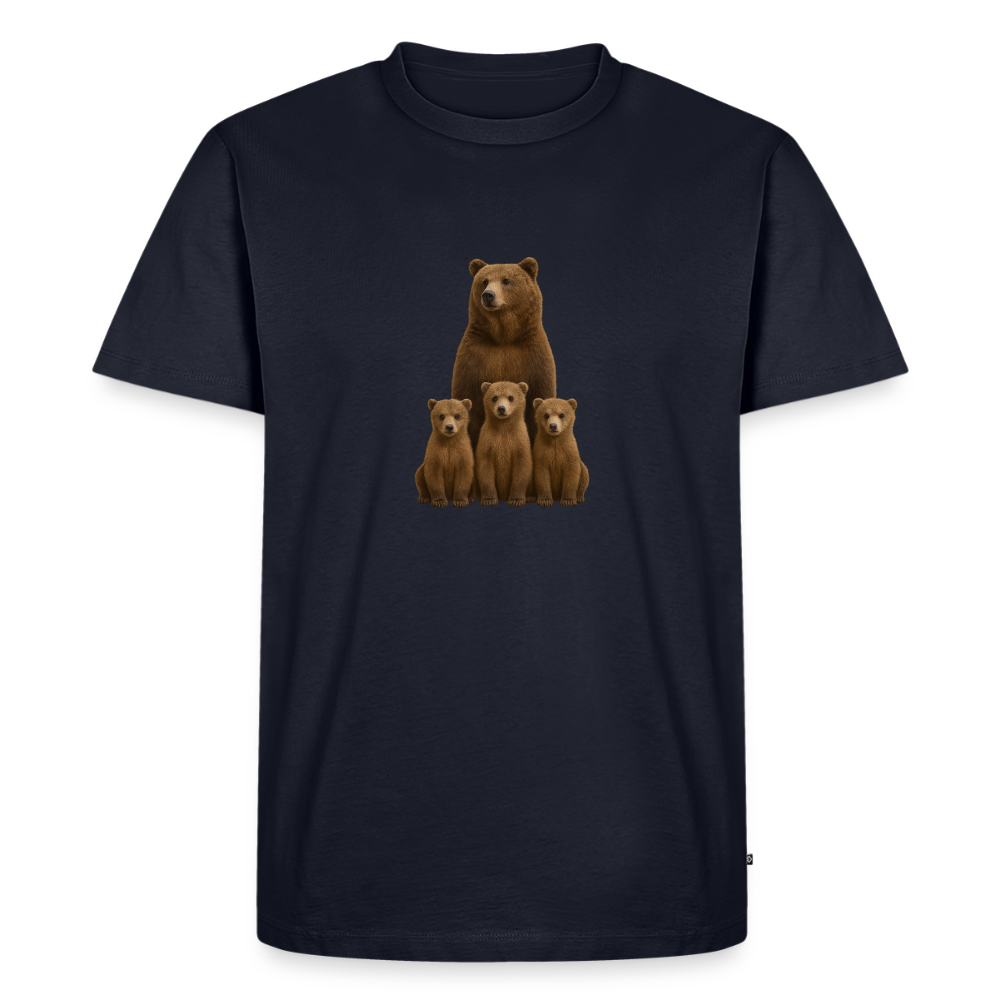 Premium T-Shirt "Grizzly Familie" - Navy