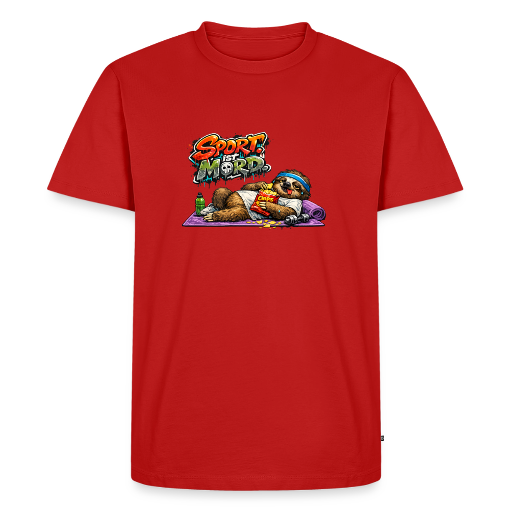 Premium T-Shirt "Sport ist Mord" - Rot