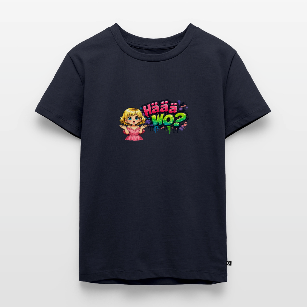 Kinder Premium T-Shirt "Häää Wo" - Navy