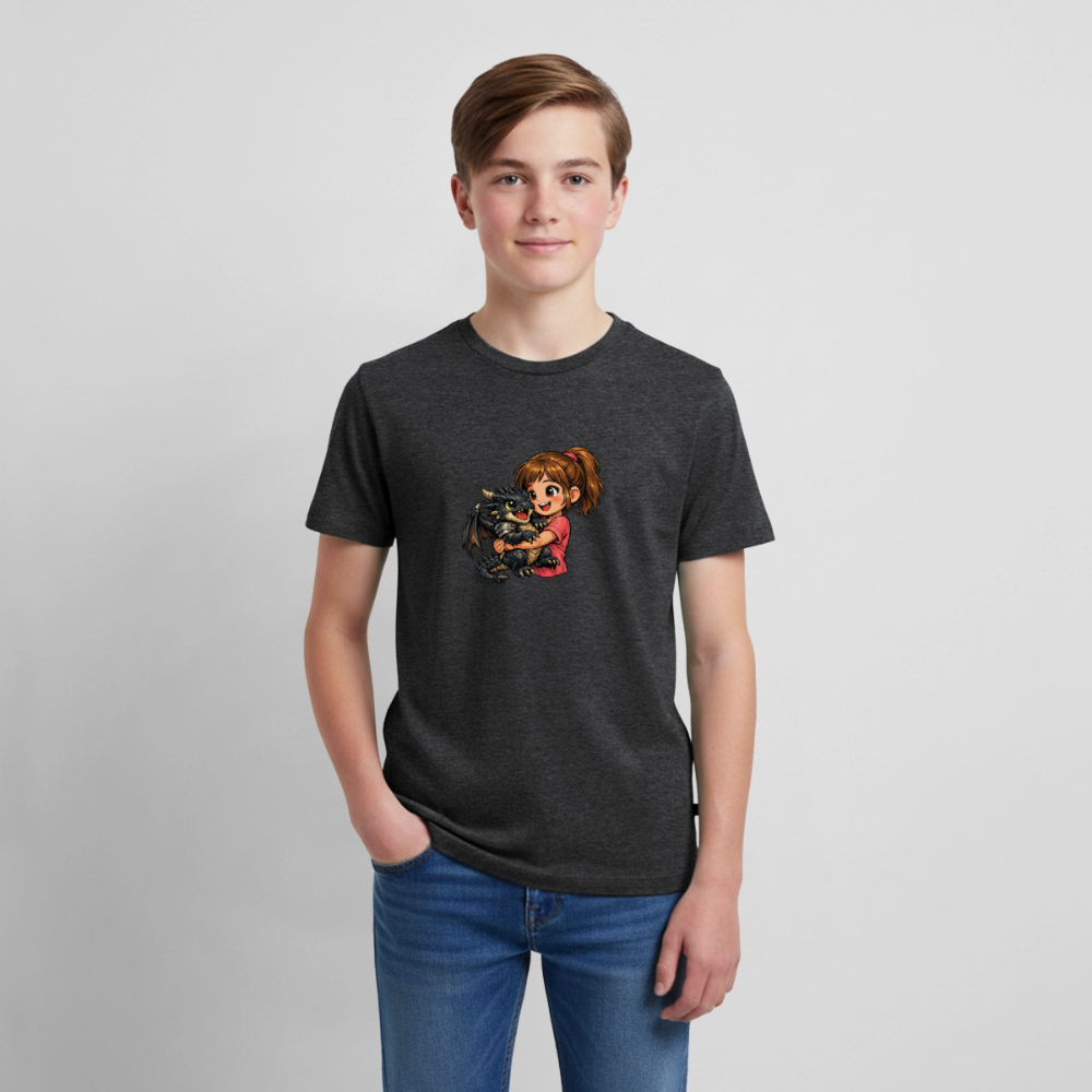 Teenager Premium T-Shirt "Drache" - Anthrazit meliert