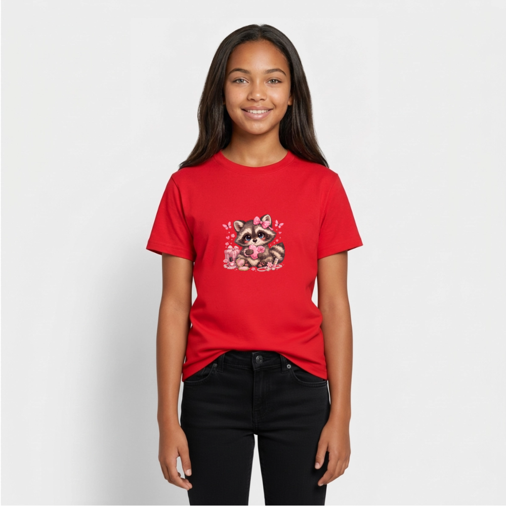 Teenager T-Shirt "Waschbär" - Rot