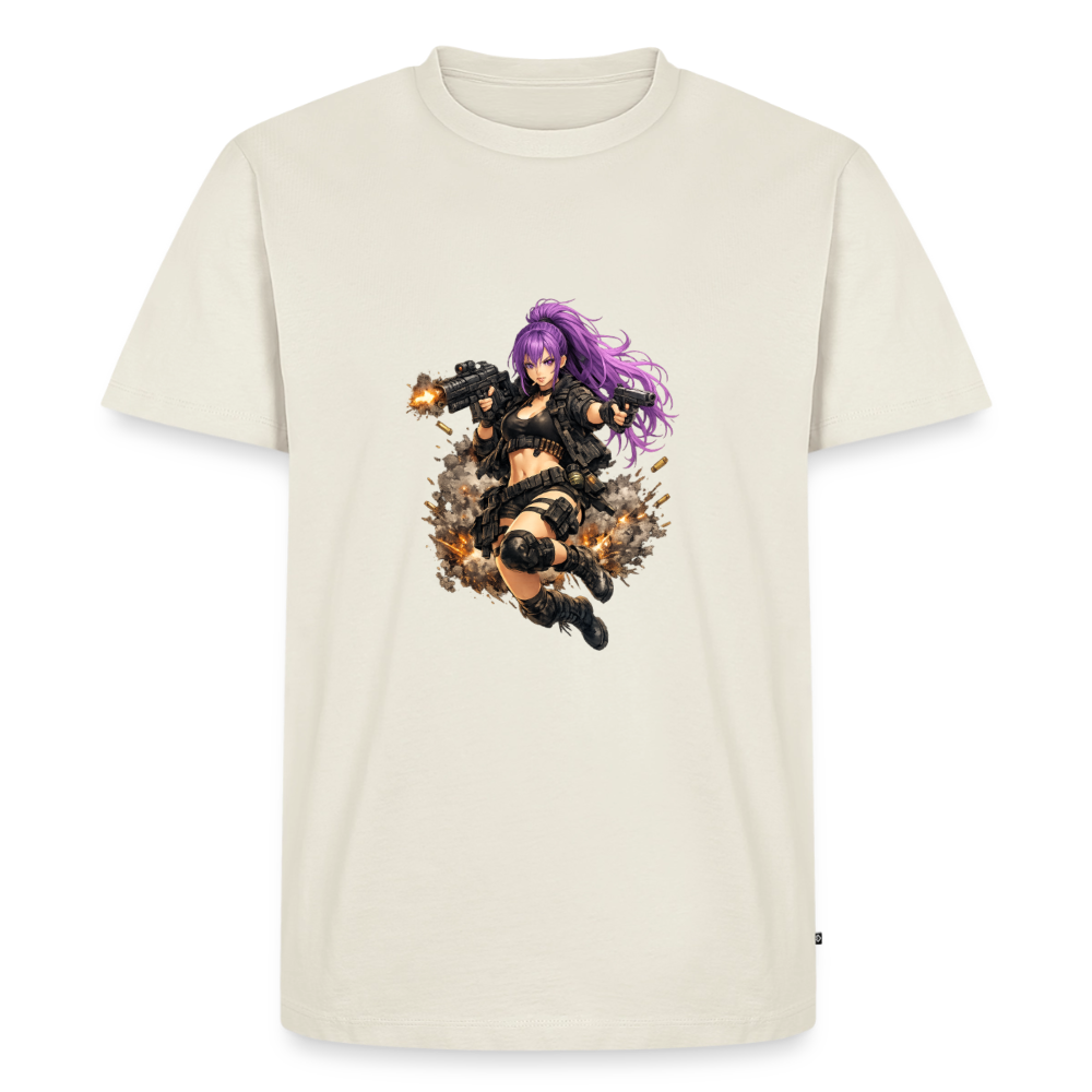 Männer Premium T-Shirt "Purple Lady" - Naturweiß