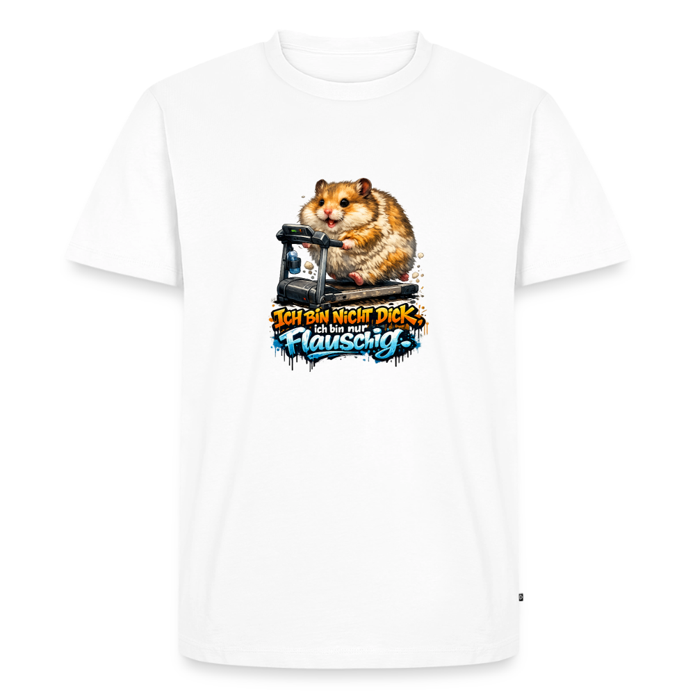 Premium T-Shirt "Ich bin nicht dick" - Weiß