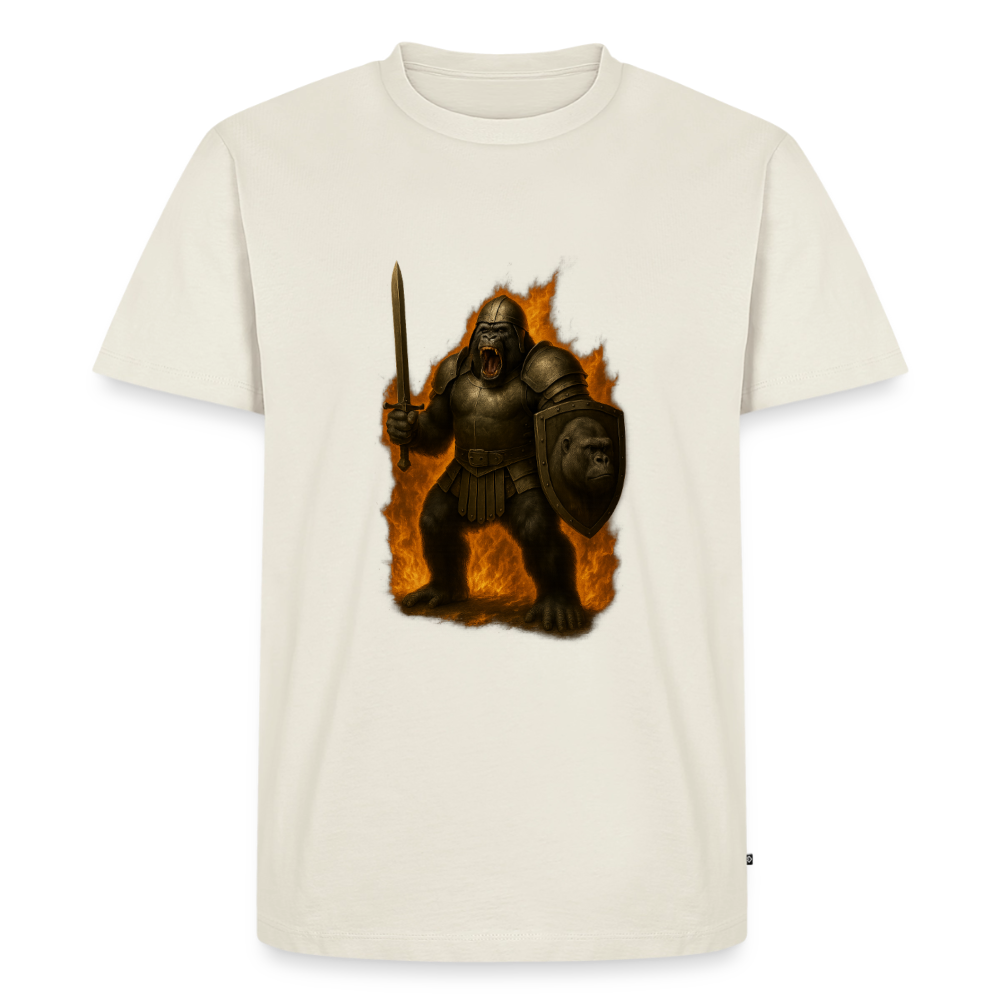 Premium T-Shirt "Gorilla in Flammen" - Naturweiß