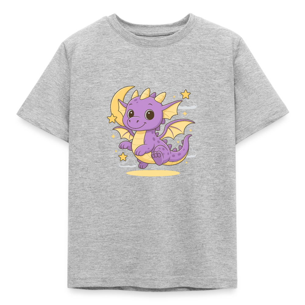 Kinder T-Shirt "Kleiner Drache" - Grau meliert