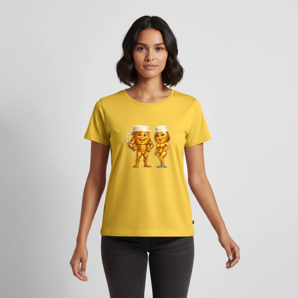 Premium T-Shirt "Bierpärchen" - Sonnengelb