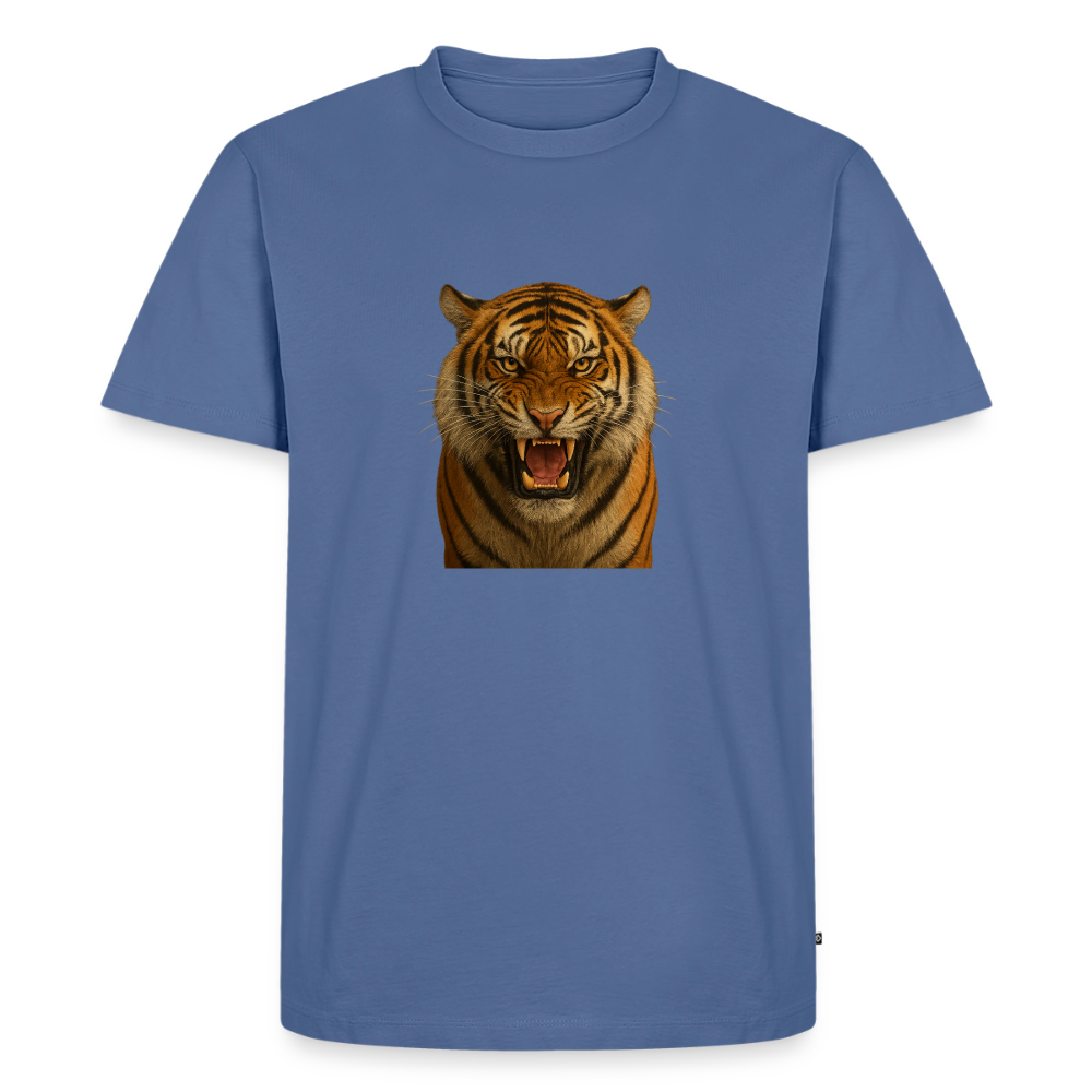 Premium T-Shirt "Tiger" - Taubenblau