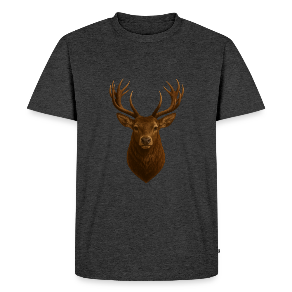 Premium T-Shirt "Hirsch" - Anthrazit meliert