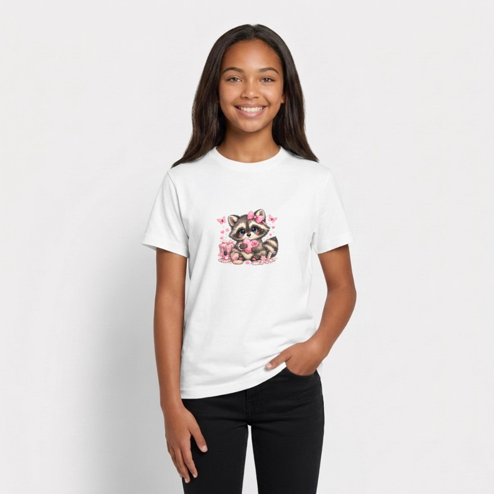 Teenager T-Shirt "Waschbär" - Weiß