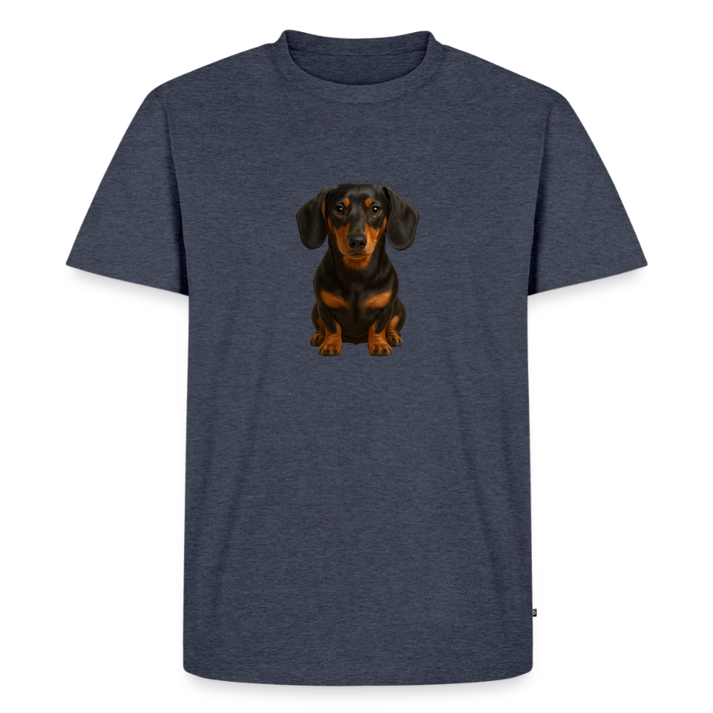 Premium T-Shirt "Dackel" - Jeansblau 