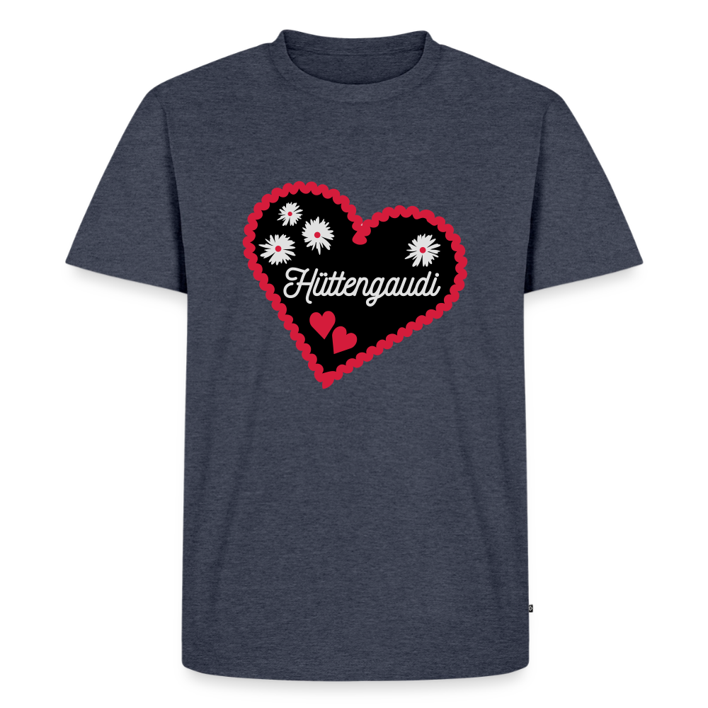 Premium T-Shirt "Hüttengaudi" - Jeansblau 