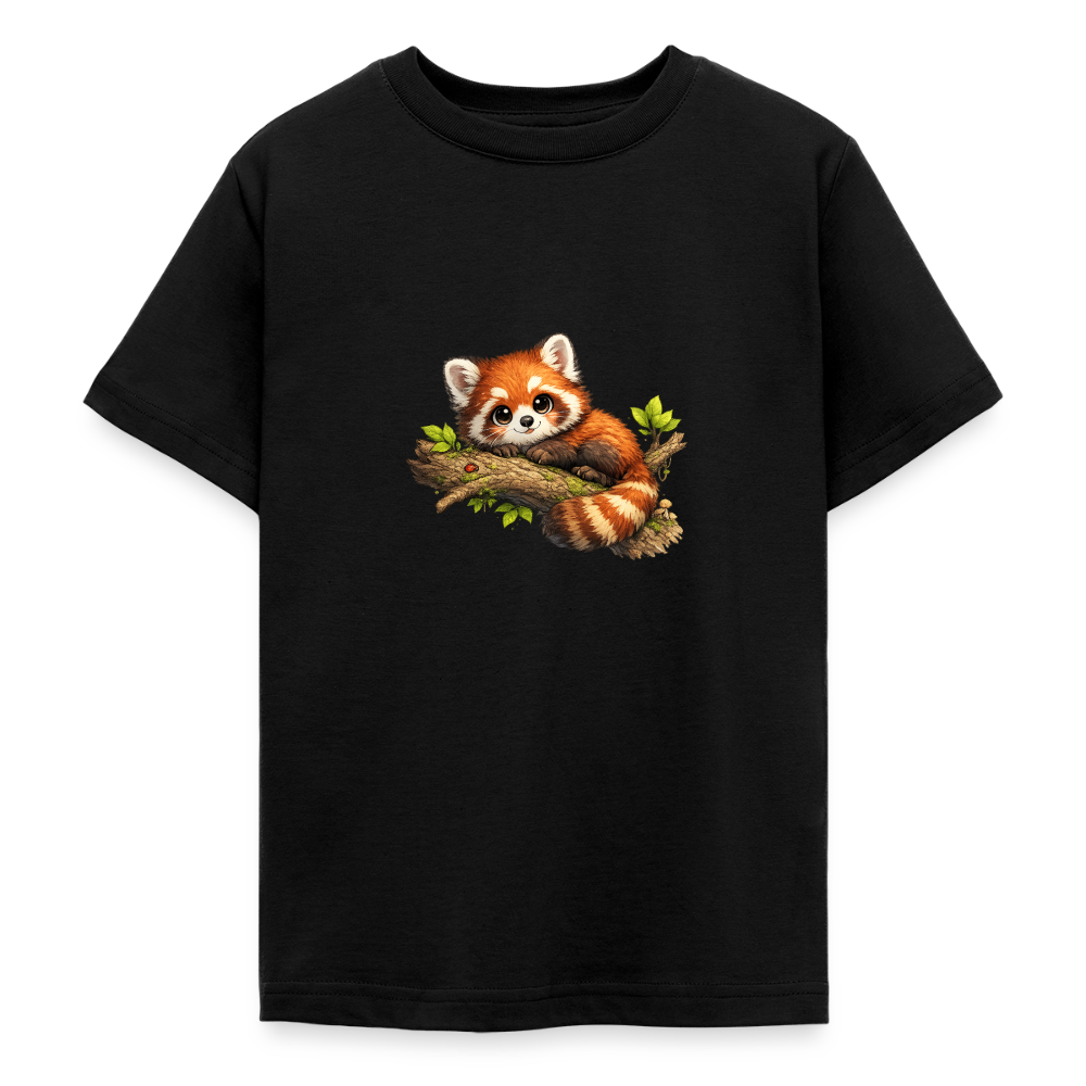 Teenager T-Shirt "Kleiner Panda" - Schwarz