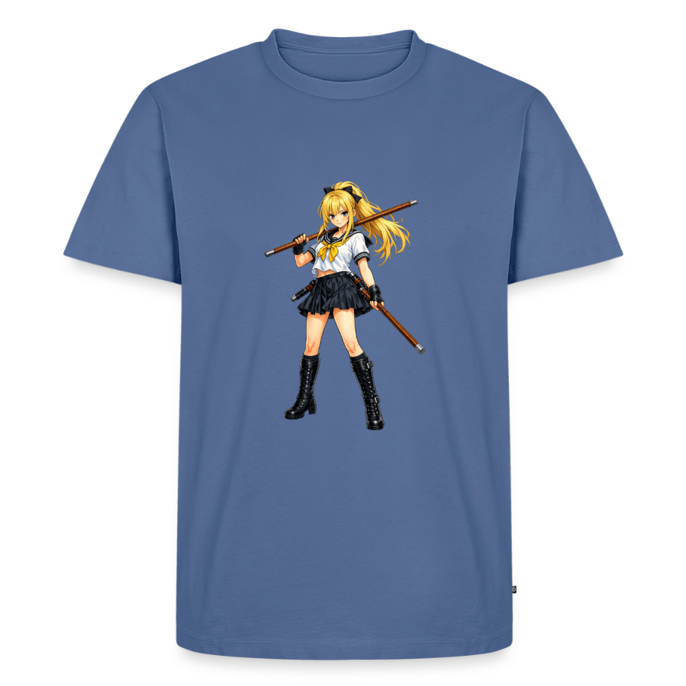 Premium T-Shirt "Blondie" - Taubenblau