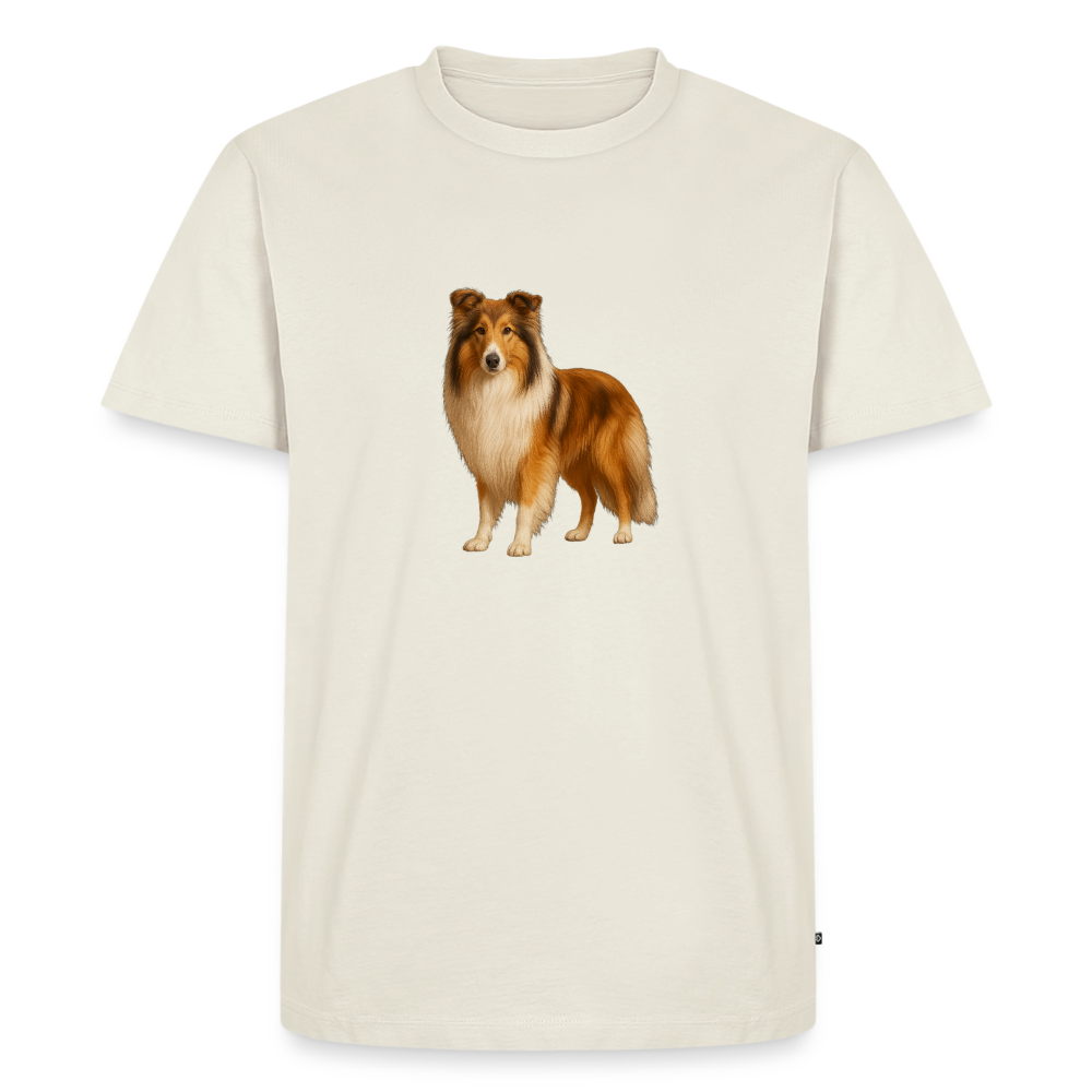 Premium T-Shirt "Collie" - Naturweiß