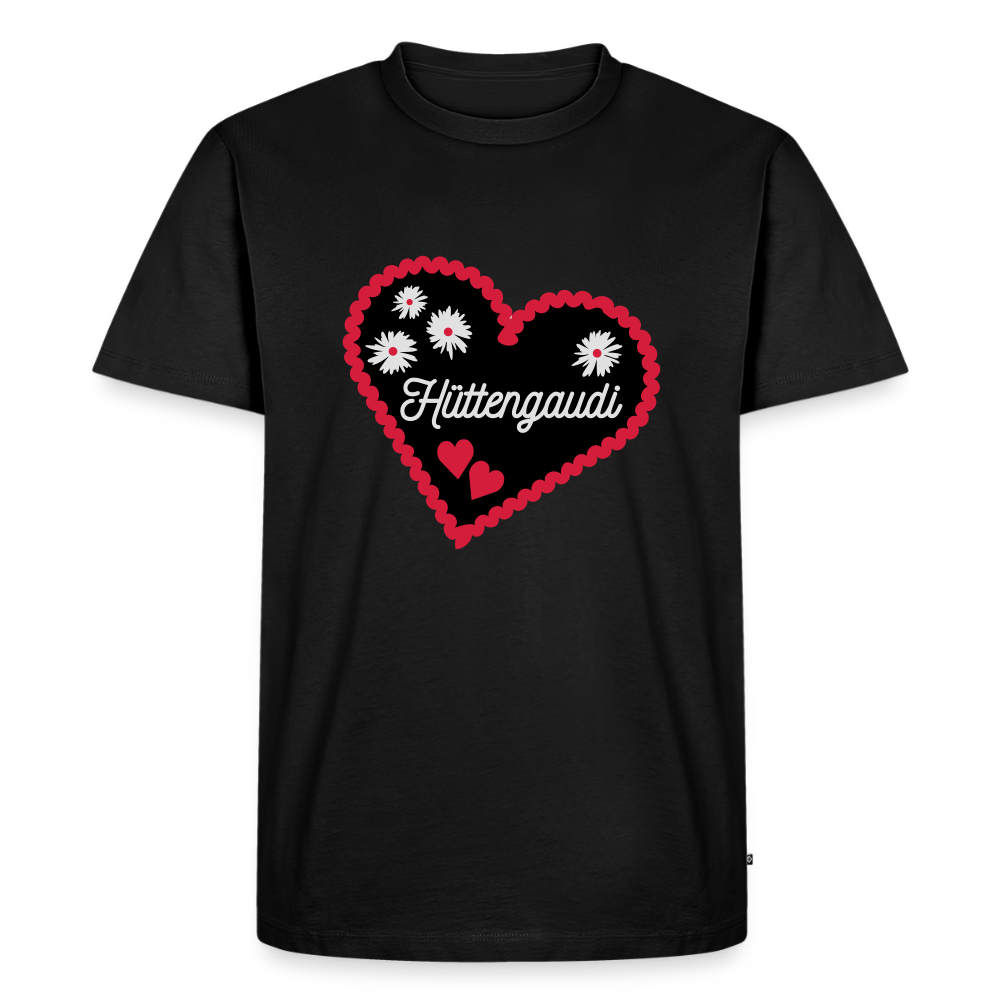 Premium T-Shirt "Hüttengaudi" - Schwarz