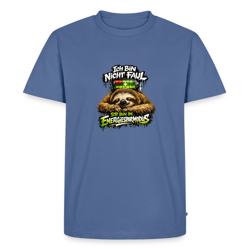 Premium T-Shirt "Ich bin nicht Faul" - Taubenblau