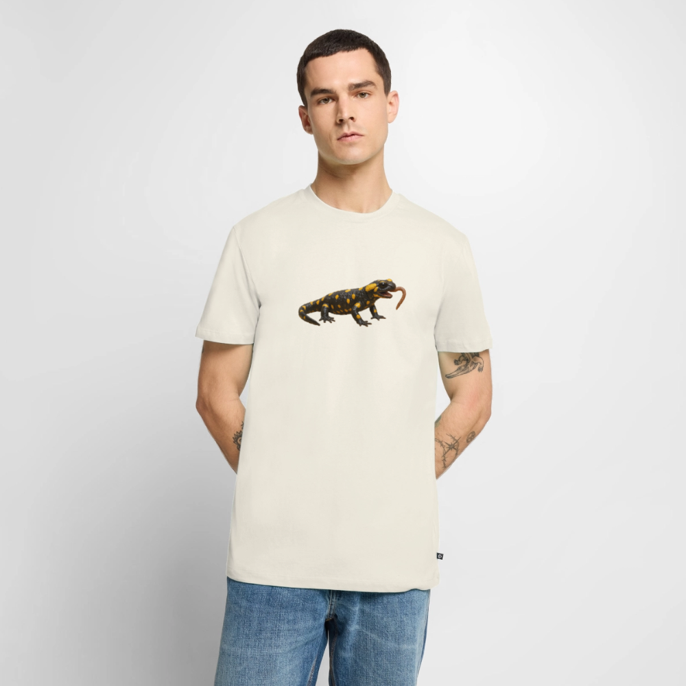 Premium T-Shirt "Feuersalamander" - Naturweiß