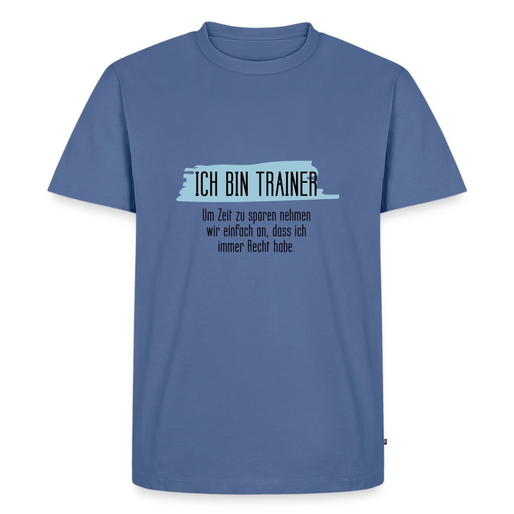 Premium T-Shirt "Trainer" - Taubenblau