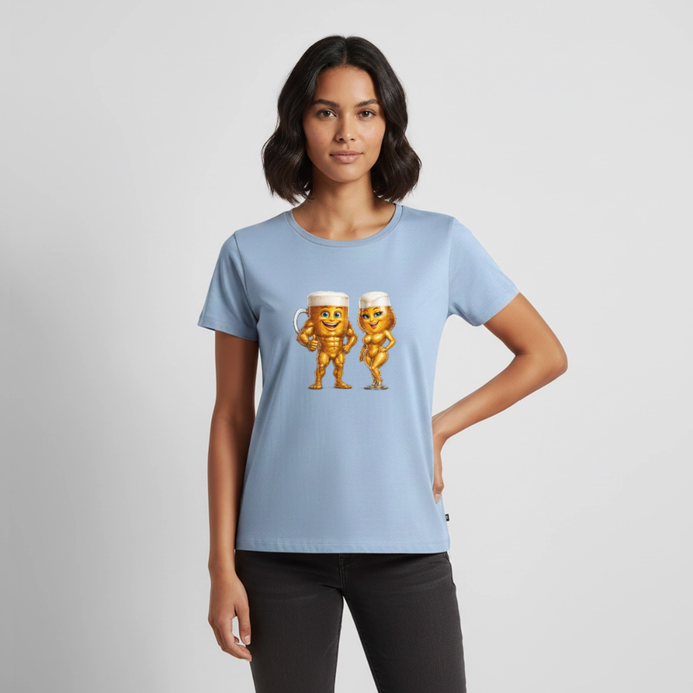 Premium T-Shirt "Bierpärchen" - Hellblau