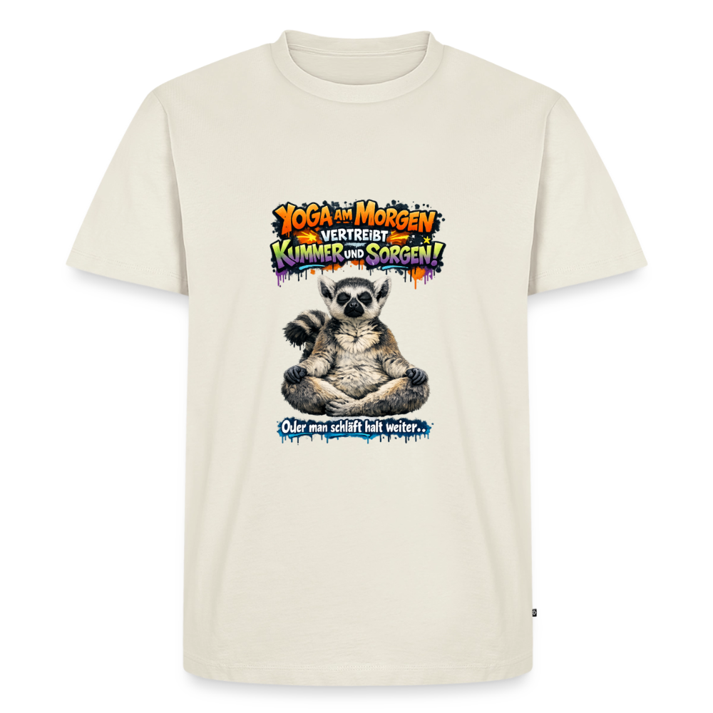 Premium T-Shirt "Yoga am Morgen" - Naturweiß
