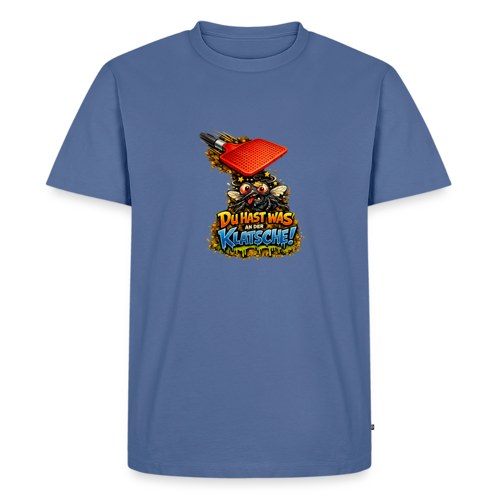 Premium T-Shirt "Klatsche" - Taubenblau