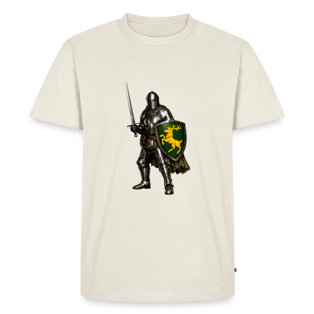 Premium T-Shirt "Ritter gelber Hirsch" - Naturweiß