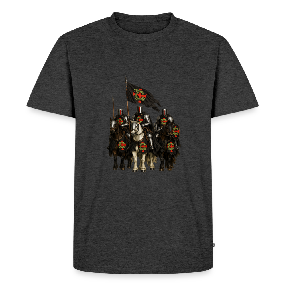 Premium T-Shirt "Ritter zu Pferd" - Anthrazit meliert