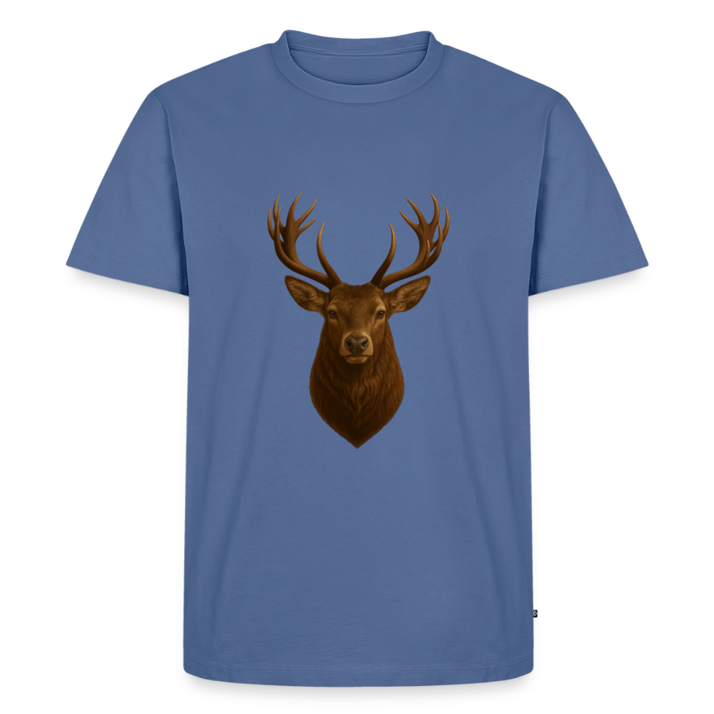 Premium T-Shirt "Hirsch" - Taubenblau