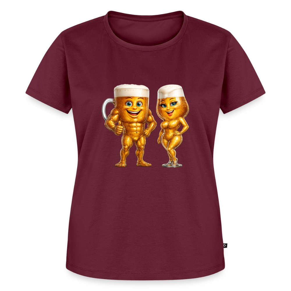 Premium T-Shirt "Bierpärchen" - Burgunderrot